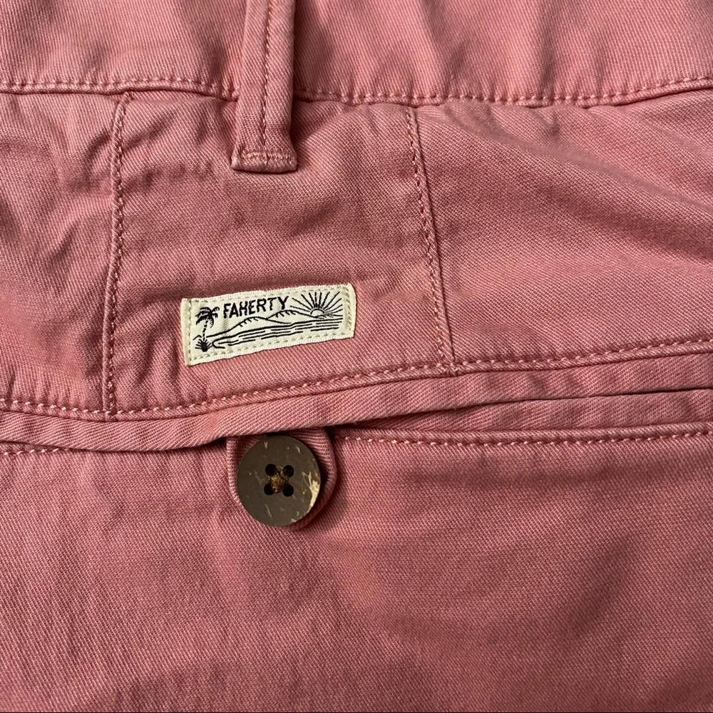 Faherty Organic Cotton Tencel Blend Shorts Size 35 8” Inseam
